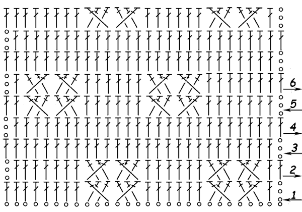Схема вязания узора 16