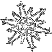 Схема вязания крючком снежинки 8